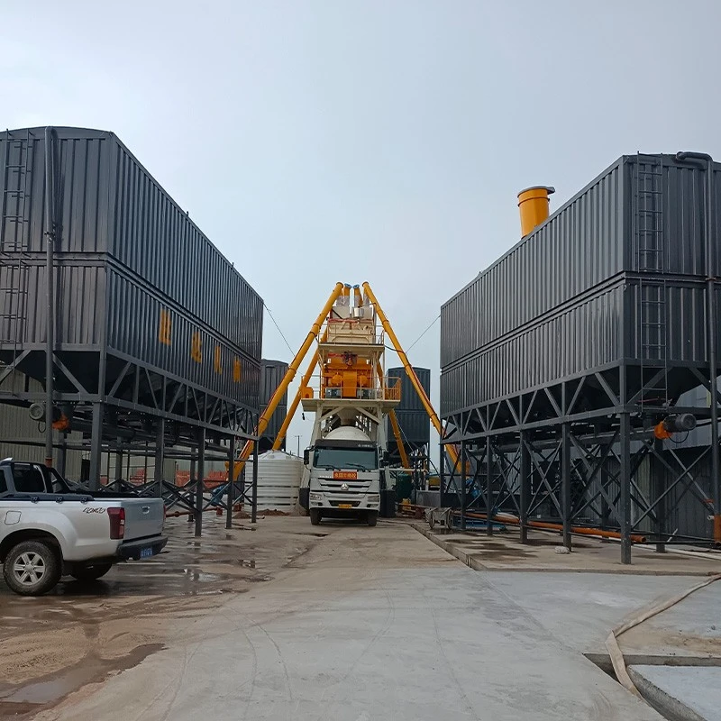 Skip-hoist, foundation-free concrete mixing plant1