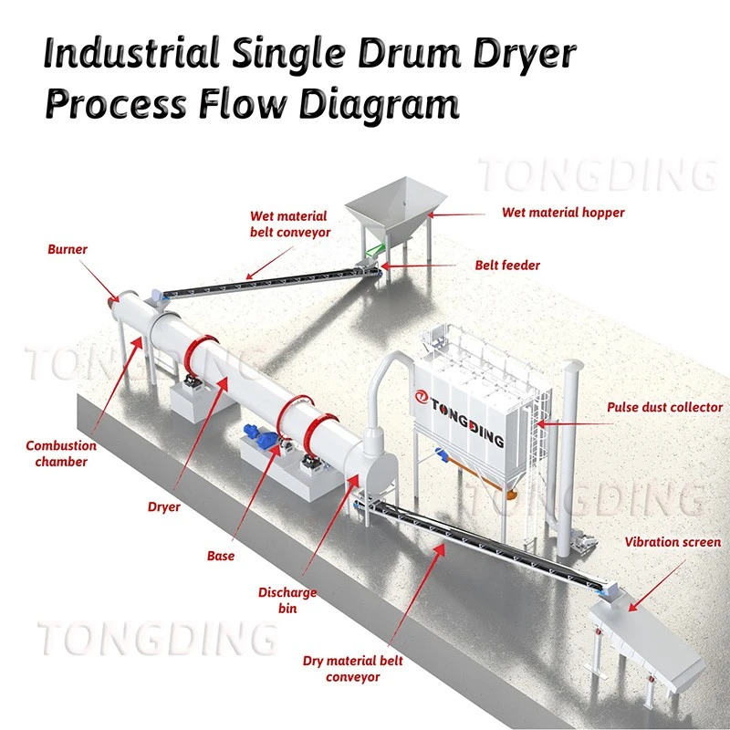 Rotary Dryer Process 3D